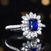 微信图片_20250429151107 SGRAIT PT950 Luxury 18k Gold Jewellery 1.09ct Cushion Cut Natural Sapphire With 46p 0.403ct Diamonds Jewelry Ring