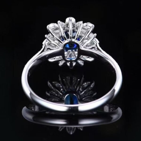 微信图片_20250429151110 SGRAIT PT950 Luxury 18k Gold Jewellery 1.09ct Cushion Cut Natural Sapphire With 46p 0.403ct Diamonds Jewelry Ring