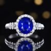 微信图片_20250429152430 SGRAIT Luxury 18k Gold Jewellery 3.11ct Oval Cut Natural Sapphire With 34p 0.491ct Diamonds Jewelry Ring