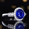 微信图片_20250429152437 SGRAIT Luxury 18k Gold Jewellery 3.11ct Oval Cut Natural Sapphire With 34p 0.491ct Diamonds Jewelry Ring