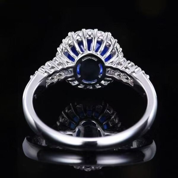 微信图片_20250429152443 SGRAIT Luxury 18k Gold Jewellery 3.11ct Oval Cut Natural Sapphire With 34p 0.491ct Diamonds Jewelry Ring