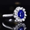 SGRAIT  Luxury 18k Gold Jewellery 2.01ct Oval Cut Natural Royal Blue Sapphire With 36p 0.738ct Diamonds Jewelry Ring