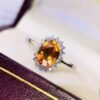微信图片_20250430102423 SGRAIT Luxury 18k While Gold Jewellery 1.6ct Oval Cut Orange Sapphire With 0.18ct Diamonds Jewelry Ring for Women No reviews yet