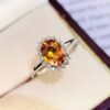 微信图片_20250430102430 SGRAIT Luxury 18k While Gold Jewellery 1.6ct Oval Cut Orange Sapphire With 0.18ct Diamonds Jewelry Ring for Women No reviews yet