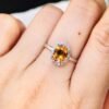 微信图片_20250430102435 SGRAIT Luxury 18k While Gold Jewellery 1.6ct Oval Cut Orange Sapphire With 0.18ct Diamonds Jewelry Ring for Women No reviews yet
