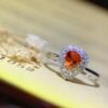 微信图片_20250430105607 SGRAIT Luxury 18k While Gold Jewellery 0.7ct Pear Cut Orange Sapphire With 0.243ct Diamonds Jewelry Ring for Women