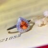 微信图片_20250430105614 SGRAIT Luxury 18k While Gold Jewellery 0.7ct Pear Cut Orange Sapphire With 0.243ct Diamonds Jewelry Ring for Women