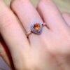 微信图片_20250430105621 SGRAIT Luxury 18k While Gold Jewellery 0.7ct Pear Cut Orange Sapphire With 0.243ct Diamonds Jewelry Ring for Women