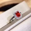 微信图片_20250430110629 SGRAIT Luxury 18k While Gold Jewellery 0.7ct Pear Cut Orange Sapphire With 0.243ct Diamonds Jewelry Ring for Women