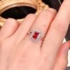 微信图片_20250430110632 SGRAIT Luxury 18k While Gold Jewellery 0.7ct Pear Cut Orange Sapphire With 0.243ct Diamonds Jewelry Ring for Women