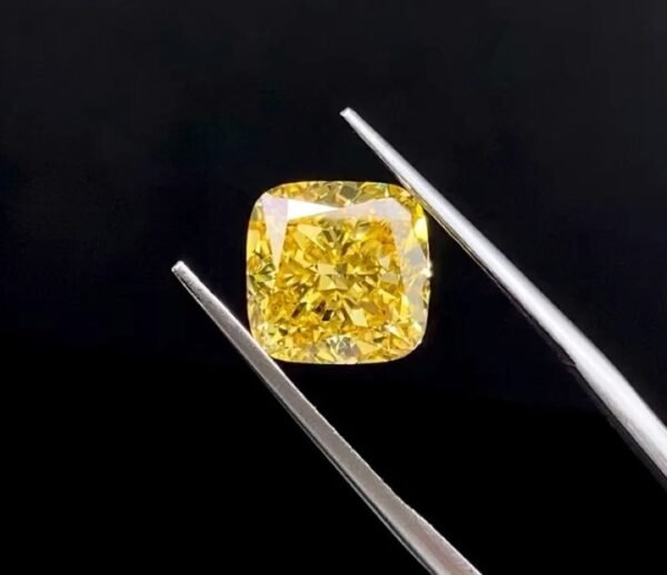 1 IGI Certified CVD Jewelry Cushion Cut 5.05ct VS2 9.38x9.37x6.14mm Yellow Lab Grown Diamond Loose Diamonds for Jewellery