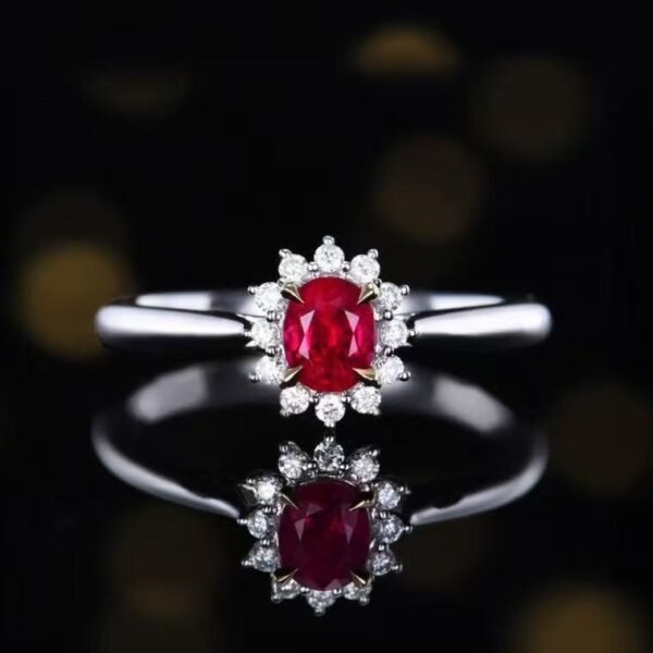 微信图片_20250505135017 SGARIT Luxury Jewellery 18K Gold 0.69ct Oval Cut Natural Unheated Pigeon Blood Red Ruby Ring with Diamond Jewelry for Women