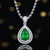 微信图片_20250505141135 SGARIT Luncy Jewelry 18K White Gold 1.5ct Pear Cut Natural Green Emerald Pendant Necklace with Diamonds Jewellery for Engagement