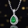 微信图片_20250505141137 SGARIT Luncy Jewelry 18K White Gold 1.5ct Pear Cut Natural Green Emerald Pendant Necklace with Diamonds Jewellery for Engagement