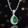 微信图片_20250505141141 SGARIT Luncy Jewelry 18K White Gold 1.5ct Pear Cut Natural Green Emerald Pendant Necklace with Diamonds Jewellery for Engagement