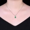 微信图片_20250505141148 SGARIT Luncy Jewelry 18K White Gold 1.5ct Pear Cut Natural Green Emerald Pendant Necklace with Diamonds Jewellery for Engagement