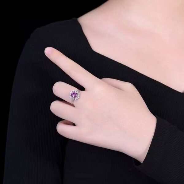 Luncy Jewelry 18k While Gold 1.55ct Unheated Purple Sapphire with Diamonds Jewellery Both of Ring and Pendant Can Be Used