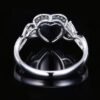 Luncy Jewelry 18k While Gold 1.08ct Heart Cut Unheated Royal Blue Sapphire with Diamonds Jewellery Ring for Engagement