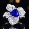 微信图片_20250505151730 Luncy Jewelry 18k While Gold 1.74ct Unheated Royal Blue Sapphire with Diamonds Jewellery Both of Ring and Pendant Can Be Used