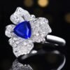 微信图片_20250505151734 Luncy Jewelry 18k While Gold 1.74ct Unheated Royal Blue Sapphire with Diamonds Jewellery Both of Ring and Pendant Can Be Used