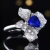 微信图片_20250505151739 Luncy Jewelry 18k While Gold 1.74ct Unheated Royal Blue Sapphire with Diamonds Jewellery Both of Ring and Pendant Can Be Used