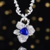 微信图片_20250505151744 Luncy Jewelry 18k While Gold 1.74ct Unheated Royal Blue Sapphire with Diamonds Jewellery Both of Ring and Pendant Can Be Used