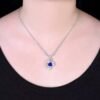 微信图片_20250505151754 Luncy Jewelry 18k While Gold 1.74ct Unheated Royal Blue Sapphire with Diamonds Jewellery Both of Ring and Pendant Can Be Used