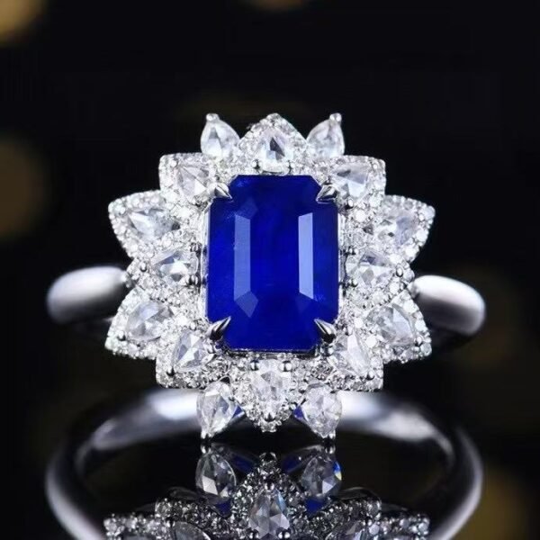 微信图片_20250505152919 Luncy Jewelry 18k While Gold 2.86ct Emerald Cut Natural Sri Lanka Sapphire with Diamonds Jewellery Ring for Engagement