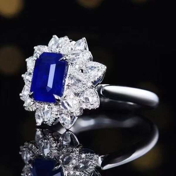 微信图片_20250505152923 Luncy Jewelry 18k While Gold 2.86ct Emerald Cut Natural Sri Lanka Sapphire with Diamonds Jewellery Ring for Engagement