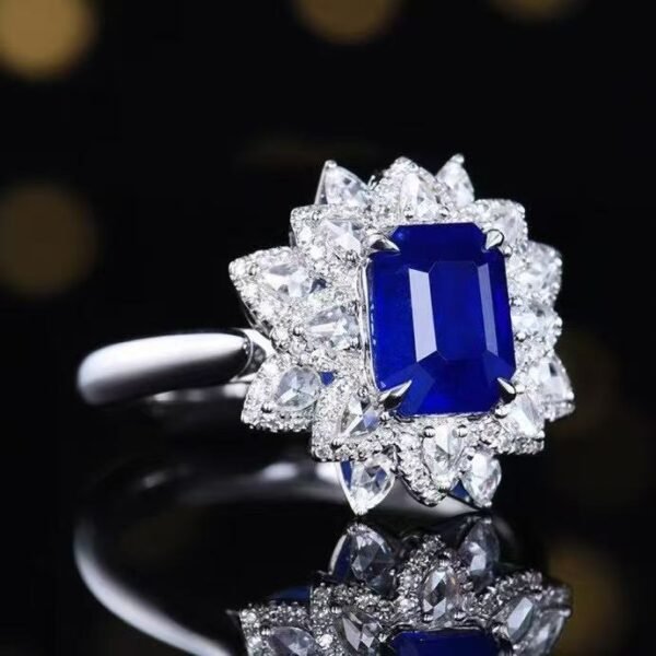 微信图片_20250505152928 Luncy Jewelry 18k While Gold 2.86ct Emerald Cut Natural Sri Lanka Sapphire with Diamonds Jewellery Ring for Engagement