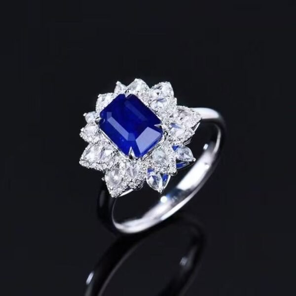微信图片_20250505152942 Luncy Jewelry 18k While Gold 2.86ct Emerald Cut Natural Sri Lanka Sapphire with Diamonds Jewellery Ring for Engagement