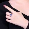 微信图片_20250505152945 Luncy Jewelry 18k While Gold 2.86ct Emerald Cut Natural Sri Lanka Sapphire with Diamonds Jewellery Ring for Engagement