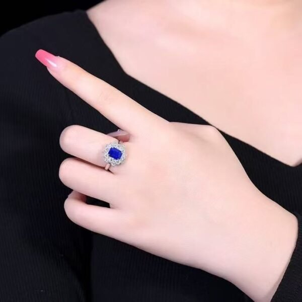 微信图片_20250505152945 Luncy Jewelry 18k While Gold 2.86ct Emerald Cut Natural Sri Lanka Sapphire with Diamonds Jewellery Ring for Engagement