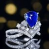 微信图片_20250505154447 Luncy Jewelry 18k While Gold 2.84ct Pear Cut Unheated Royal Blue Sapphire with Diamonds Jewellery Ring for Wedding and Parties