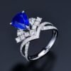 微信图片_20250505154450 Luncy Jewelry 18k While Gold 2.84ct Pear Cut Unheated Royal Blue Sapphire with Diamonds Jewellery Ring for Wedding and Parties