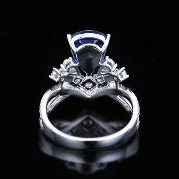 微信图片_20250505154458 Luncy Jewelry 18k While Gold 2.84ct Pear Cut Unheated Royal Blue Sapphire with Diamonds Jewellery Ring for Wedding and Parties