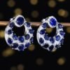 微信图片_20250505160244 Custom Luncy Jewelry 18k White Gold 7.12ct Natural Sapphire Stud Earrings with Diamonds Jewellery for Parties to Women