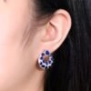微信图片_20250505160254 Custom Luncy Jewelry 18k White Gold 7.12ct Natural Sapphire Stud Earrings with Diamonds Jewellery for Parties to Women