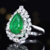 微信图片_20250513164335 SGARIT OEM Design Fine Jewelry 18k Gold 2.53ct Pear Cut Natural Emerald Ring with Diamonds Jewellery Have GRC for Women