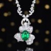 SGARIT OEM Design Fine Jewelry GRC 18k While Gold 1.3ct Oval Cut Natural Emerald Ring with Diamonds Jewellery for Women