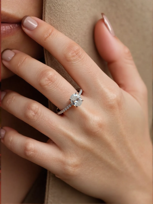 微信图片_20250516102525 Manufacturer Custom Dropshipping Fine Jewelry GRA 14K White Gold 3ct Oval Cut VVS Moissanite Diamond Jewellery Engagement Ring