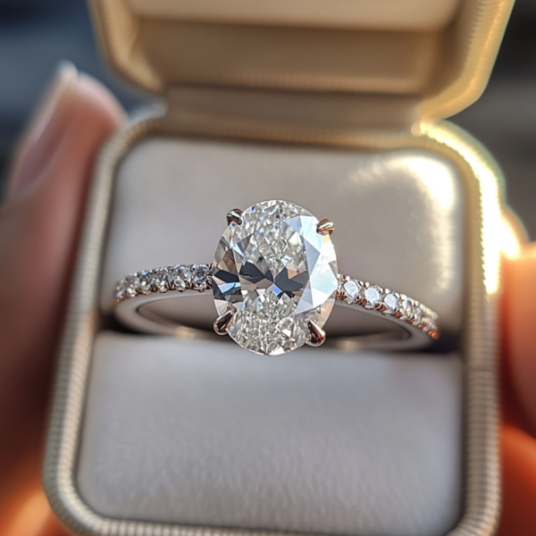微信图片_20250516102529 Manufacturer Custom Dropshipping Fine Jewelry GRA 14K White Gold 3ct Oval Cut VVS Moissanite Diamond Jewellery Engagement Ring