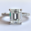 Manufacturer Custom Dropshipping Fine Jewelry GRA 14K Gold 3ct Emerald Cut VVS Moissanite Diamond Jewellery Engagement Ring