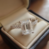 Manufacturer Custom Dropshipping Fine Jewelry GRA 14K Gold 3ct Emerald Cut VVS Moissanite Diamond Jewellery Engagement Ring