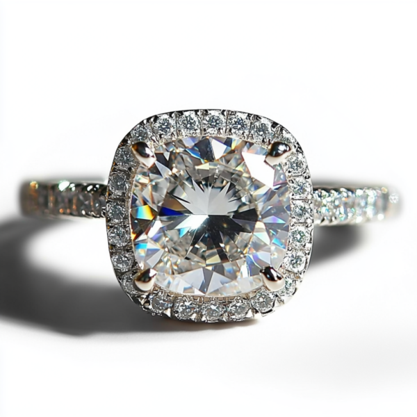 Manufacturer Custom Dropshipping Fine Jewelry GRA 14K Gold 3ct Cushion Cut VVS Moissanite Diamond Jewellery Engagement Ring