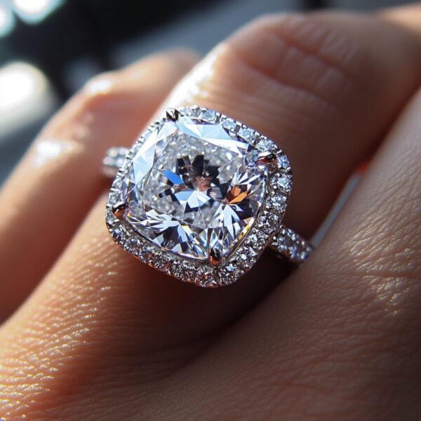Manufacturer Custom Dropshipping Fine Jewelry GRA 14K Gold 3ct Cushion Cut VVS Moissanite Diamond Jewellery Engagement Ring