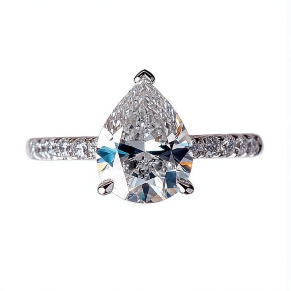 微信图片_20250516113703 Manufacturer Custom Dropshipping Fine Jewelry GRA 14K While Gold 3ct Pear Cut VVS Moissanite Diamond Jewellery Engagement Ring