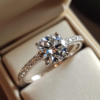 Manufacturer Custom Dropshipping Fine Jewelry GRA 14K Gold 3ct Round Brilliant Cut VVS Moissanite Diamond Jewellery Ring