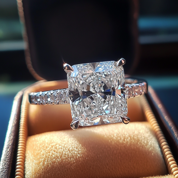 微信图片_20250516151957 Manufacturer Custom Dropshipping Fine Jewelry GRA 14K Gold 3ct Radiant Cut VVS Moissanite Diamond Jewellery Engagement Ring
