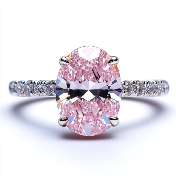 微信图片_20250516160730 Manufacturer Custom Dropshipping Fine Jewelry GRA 14K White Gold 3ct Oval Cut VVS Pink Moissanite Diamond Jewellery Ring